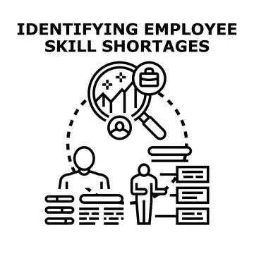 Identifying employee skill shortages concept illustration Stock Illustration