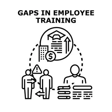 Identifying gaps in employee training and development needs Stock Illustration