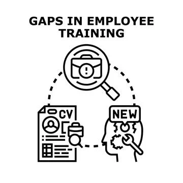 Identifying gaps in employee training and development Stock Illustration