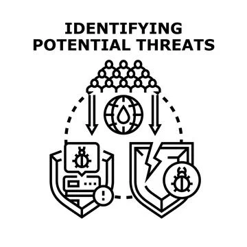 Identifying global digital threats and system vulnerabilities Stock Illustration