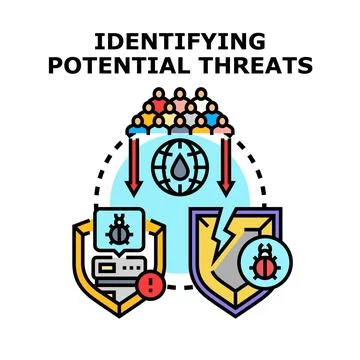 Identifying global digital threats and system vulnerabilities Stock Illustration