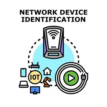 Identifying global network devices and internet things Stock Illustration