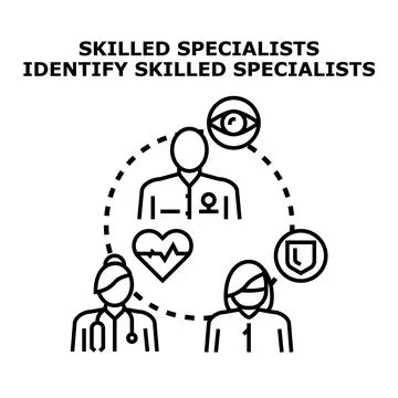 Identifying highly skilled specialists for professional expertise roles Stock Illustration