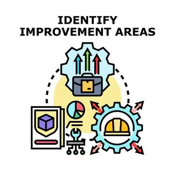 Identifying improvement areas for business process optimization Illustrazione stock
