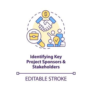 Identifying key project sponsors concept icon Stockillustratie