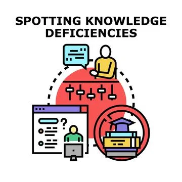 Identifying knowledge gaps and learning deficiencies concept イラスト素材