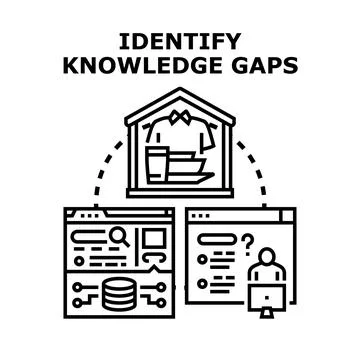 Identifying knowledge gaps and skill deficiencies Stock Illustration