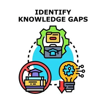 Identifying knowledge gaps in business education process Stock Illustration