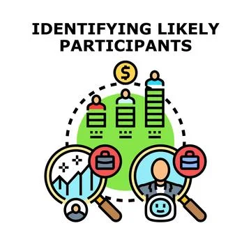 Identifying likely participants and target audience analysis Stock Illustration