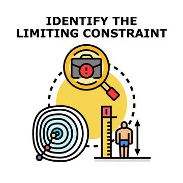 Identifying limiting constraint in business problem planning Illustrazione stock