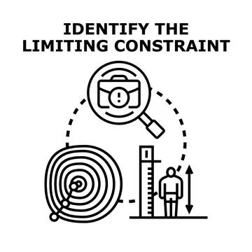 Identifying limiting constraint in business problem planning Stock Illustration