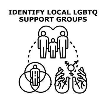 Identifying local lgbtq plus community support groups Stock Illustration