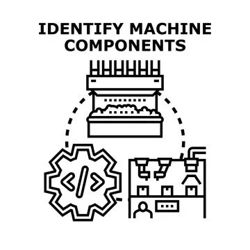 Identifying machine components for industrial automation and engineering 库存插图