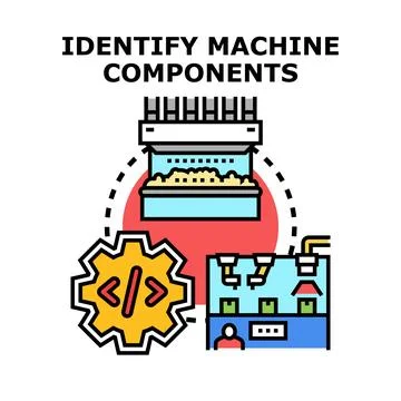 Identifying machine components for industrial automation and engineering 스톡 일러스트