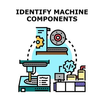 Identifying machine components vector icon concept 스톡 일러스트