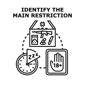 Identifying main concept restrictions and prohibition warning Stock Illustration