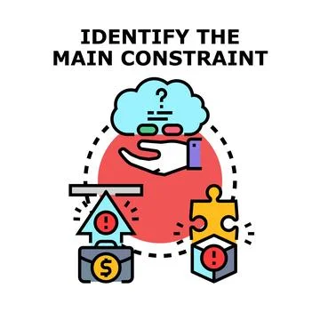 Identifying main constraint for business problem solving イラスト素材