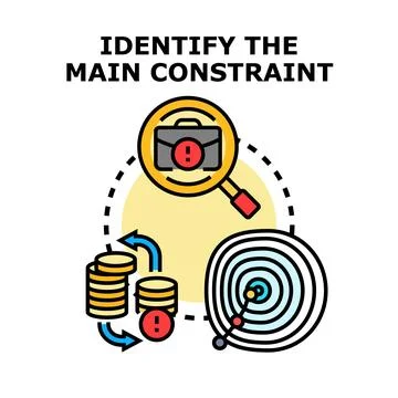 Identifying main constraint for business process optimization Stock Illustration