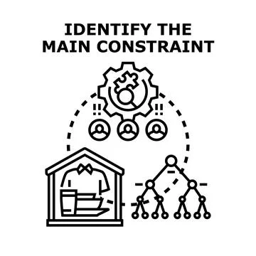 Identifying main constraint problem solving in business process Stock Illustration