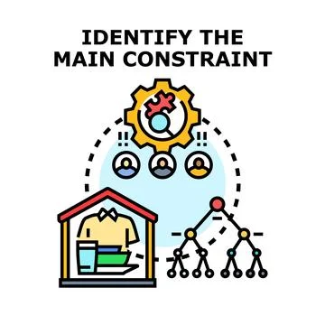 Identifying main constraint problem solving in business process Stock Illustration