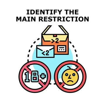 Identifying main restriction choices vector illustration concept Illustration