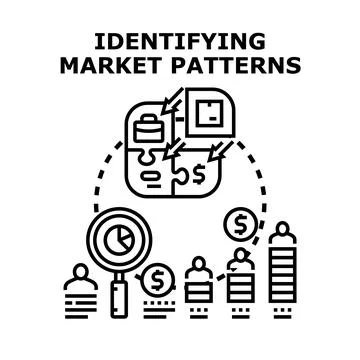 Identifying market patterns for business analysis and growth 스톡 일러스트