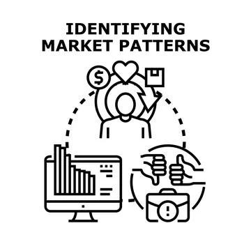Identifying market patterns vector concept illustration Stock Illustration