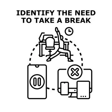 Identifying the need for a healthy work break Illustrazione stock
