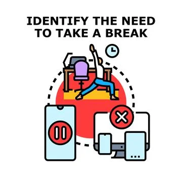 Identifying the need for a healthy work break Stock Illustration