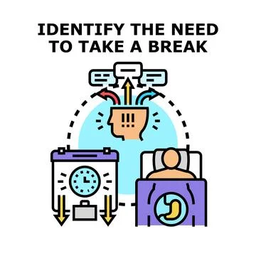 Identifying need for a rest and mental health break Stock Illustration