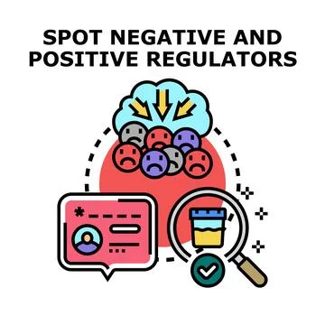 Identifying negative and positive process regulators Stock Illustration