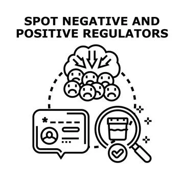 Identifying negative and positive process regulators Stock Illustration