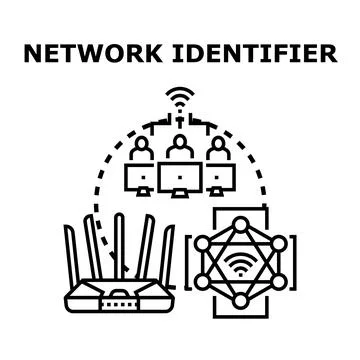 Identifying network devices and user connections wirelessly Stock Illustration