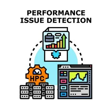 Identifying performance issue in high performance computing systems Stock Illustration
