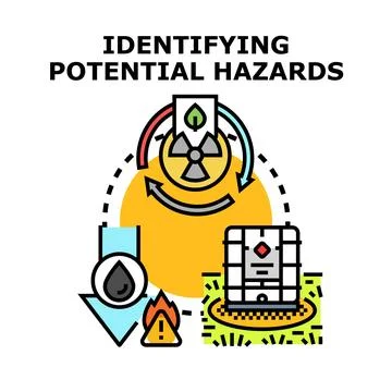 Identifying potential hazards concept vector icon illustration Stock Illustration