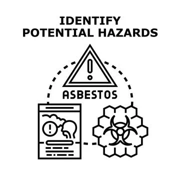 Identifying potential hazards including asbestos and biohazard risks Illustration