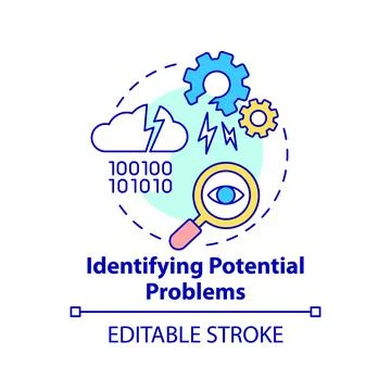 Identifying potential problems concept icon Illustrazione stock