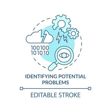 Identifying potential problems turquoise concept icon Illustrazione stock