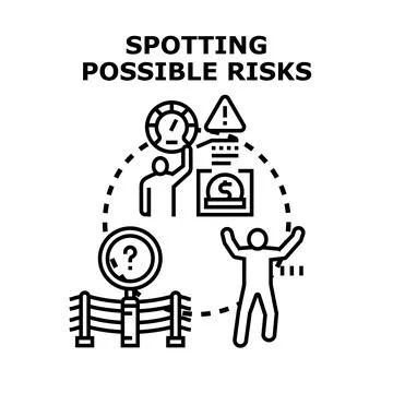 Identifying potential risks and business pitfalls Illustrazione stock