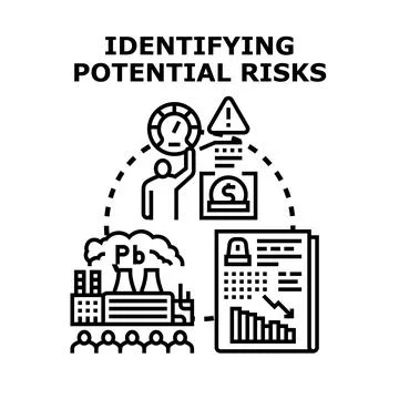 Identifying potential risks business analysis and hazard assessment 库存插图