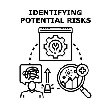 Identifying potential risks in business processes and strategy 库存插图