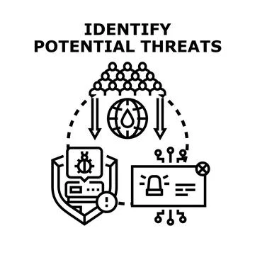 Identifying potential security threats and data protection risks Illustration