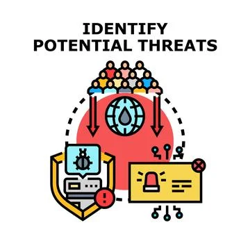 Identifying potential security threats and data protection risks イラスト素材