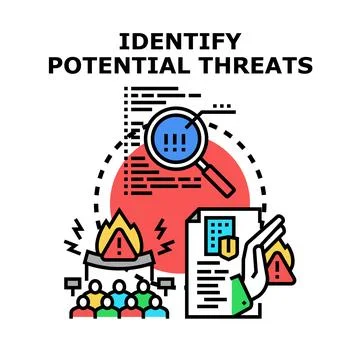 Identifying potential threats for business security and risk management Illustrazione stock
