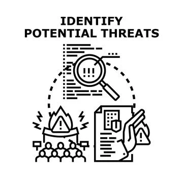 Identifying potential threats for business security and risk management Stock Illustration