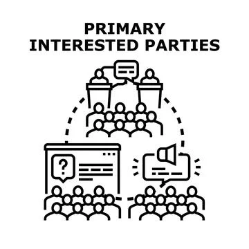 Identifying primary stakeholders and engaged audience interaction Stock Illustration