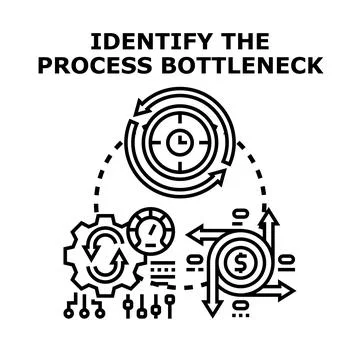 Identifying process bottleneck for business improvement and efficiency Stock Illustration