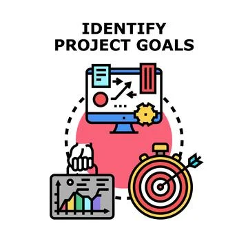 Identifying project goals strategy and business development 스톡 일러스트