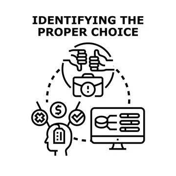 Identifying proper business choice analyzing financial data 스톡 일러스트