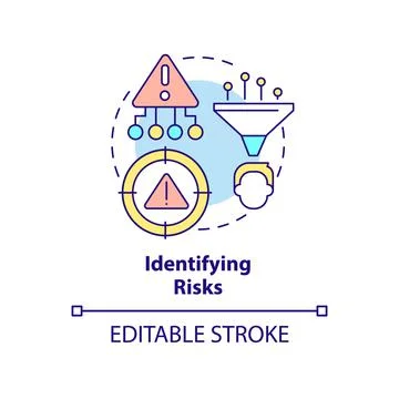 Identifying risks concept icon Stock Illustration